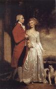 George Romney Sir Christopher and Lady Sykes strolling in the garden at Sledmere Spain oil painting artist